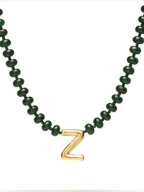 Mayamar Jade Initial “Z” Necklace